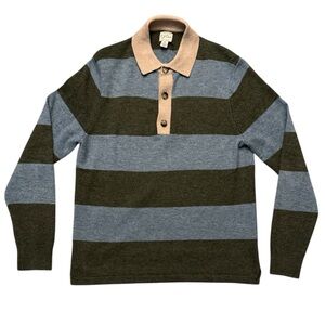 J. Crew Rugged Merino Wool Blend Sweater - Green and Blue
